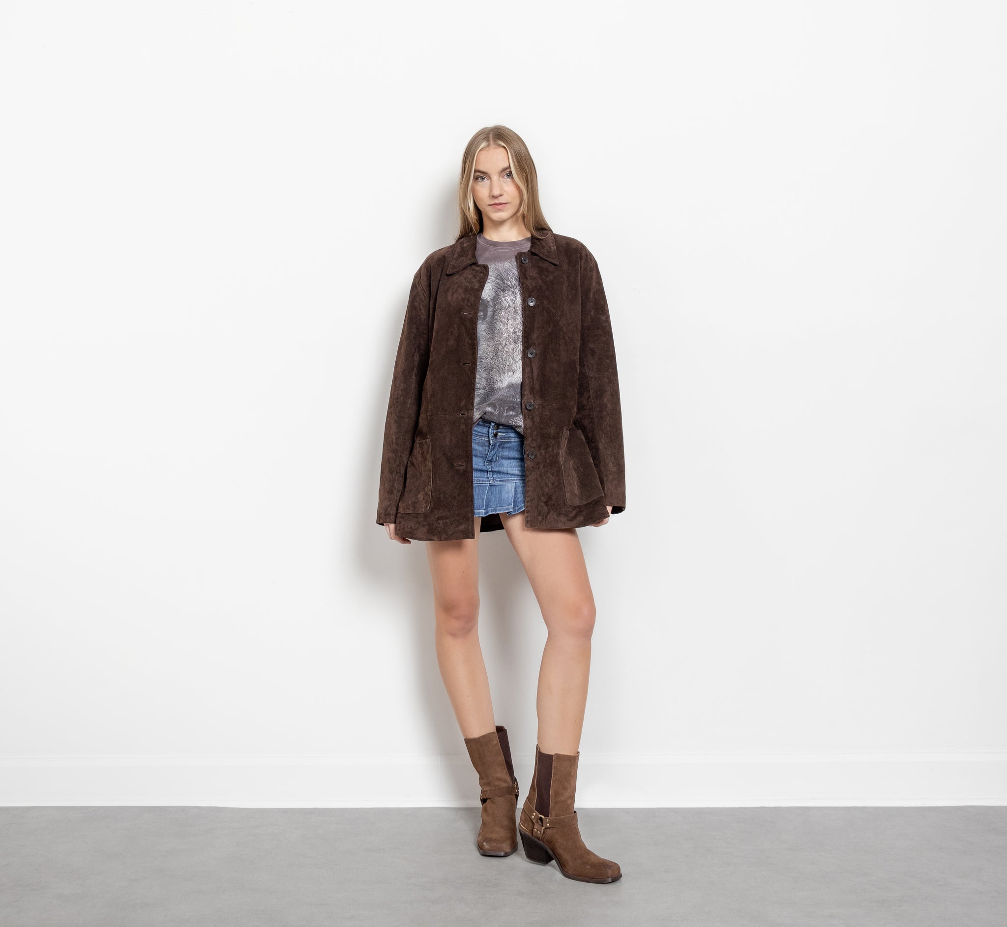 Suede Shirt Coat