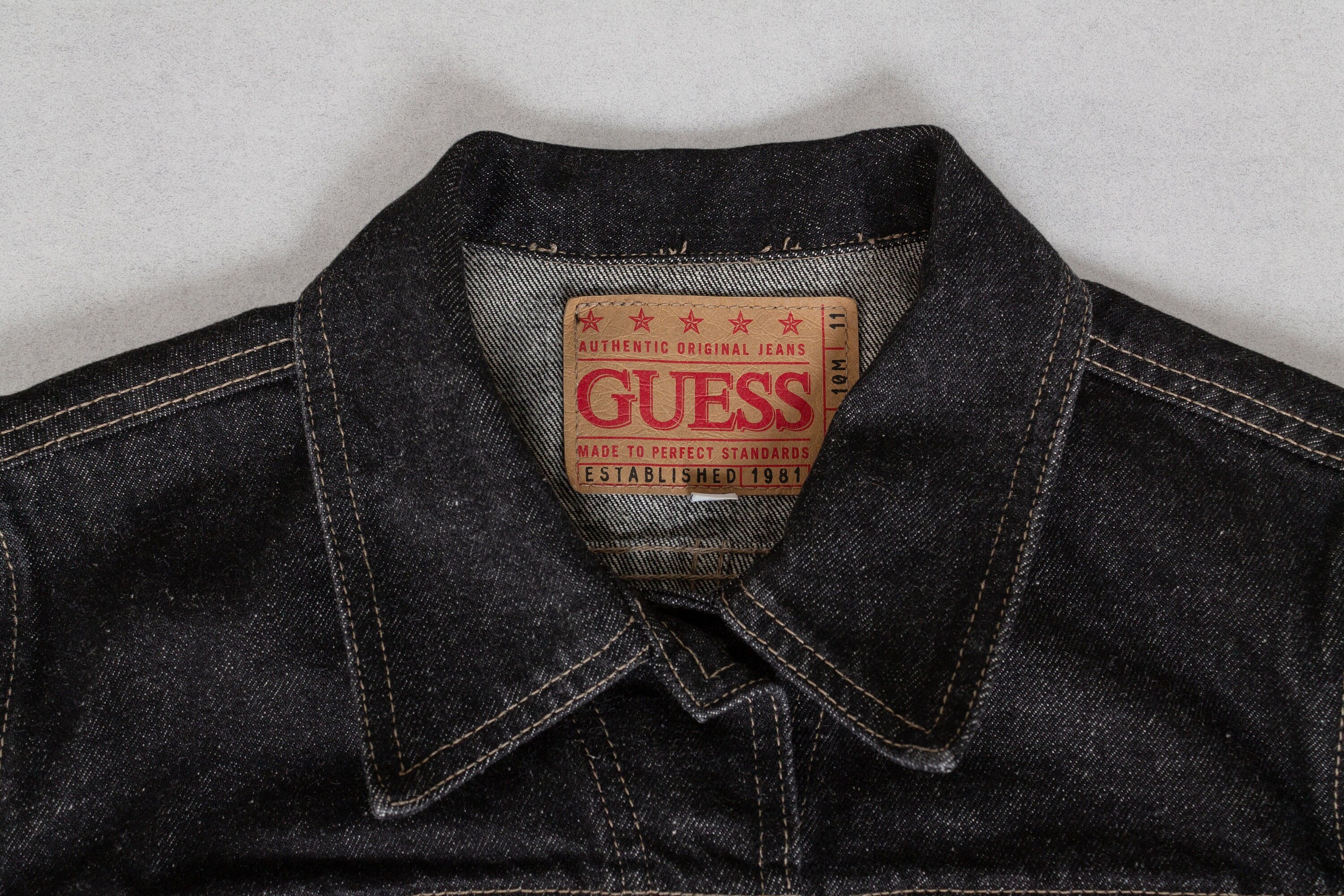 Guess black jean jacket best sale